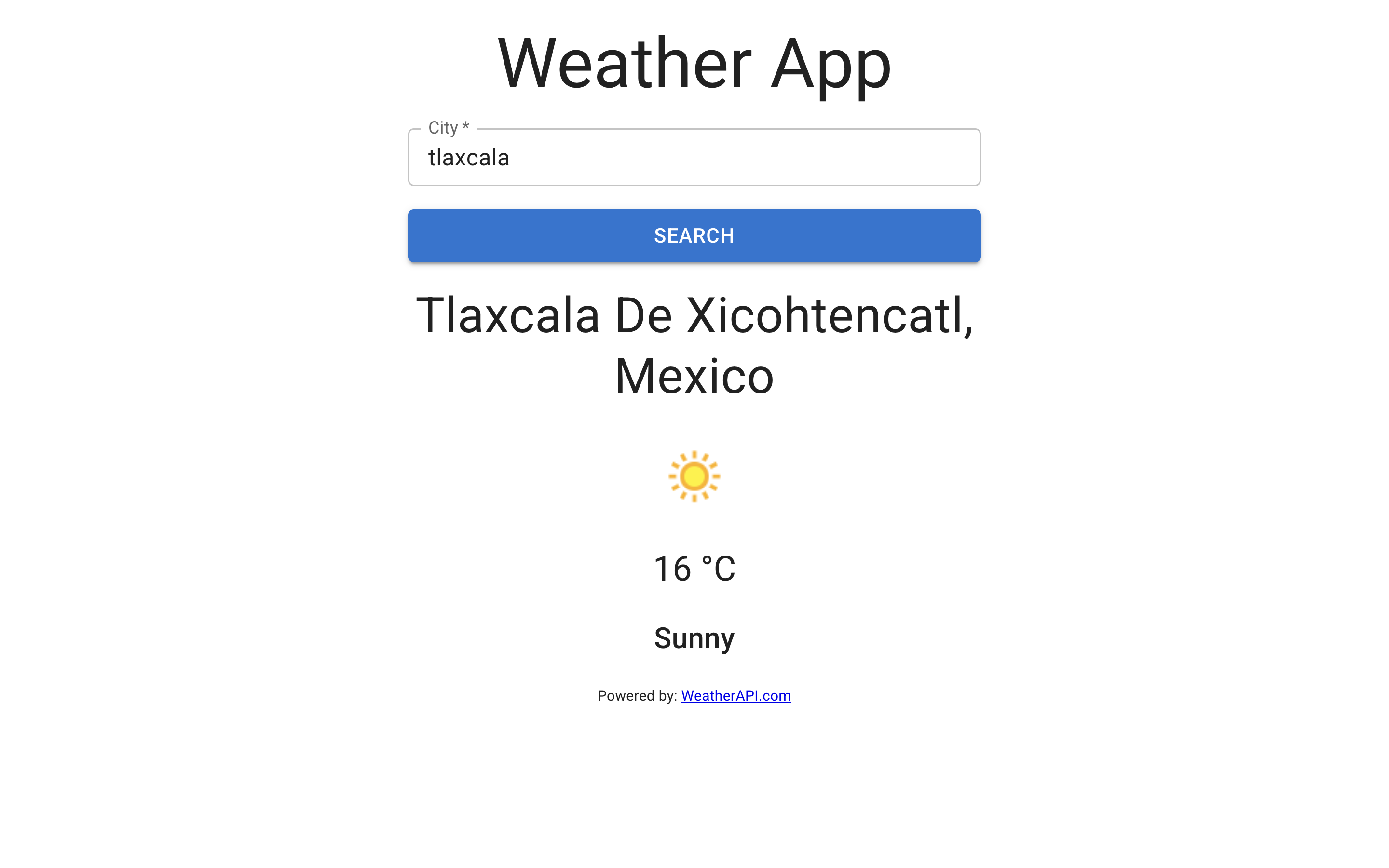 weather ui app